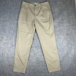 Everlane Pants Mens 32X32 Chino Pleated Tapered Leg Beige Khaki Organic Cotton